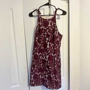 NWT She & Sky Maroon Lace Dress- Large